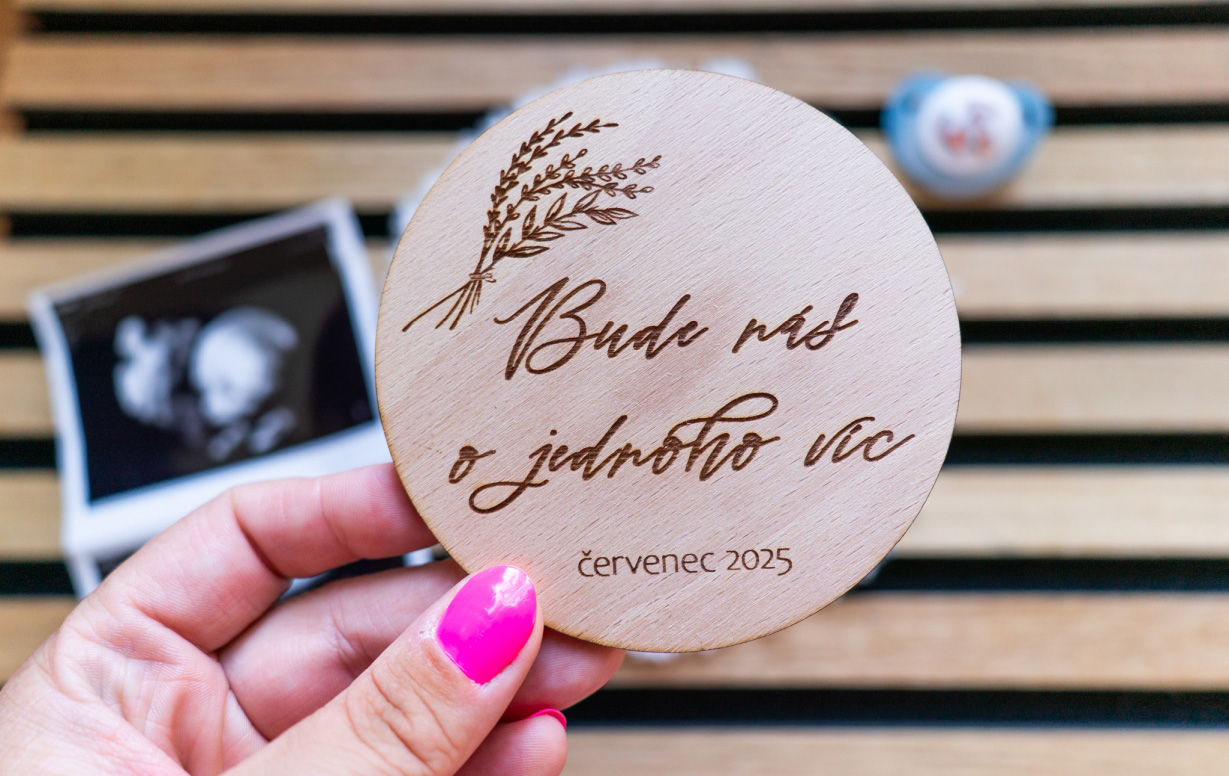 Oznamovací kartička - Bude nás o jednoho víc