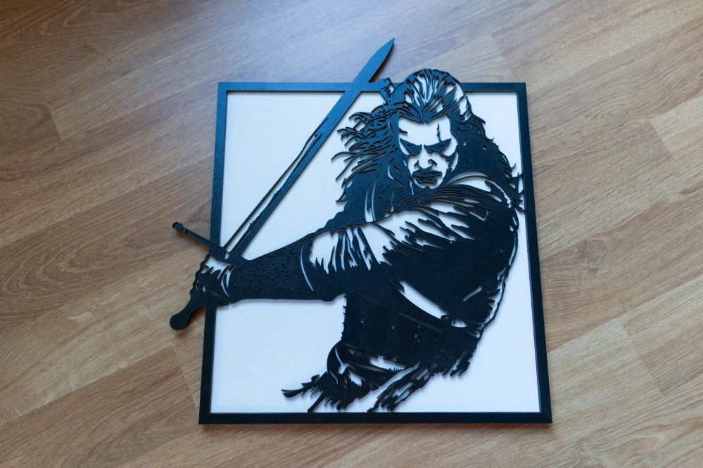 Nástěnná dekorace – Dřevěná silueta Geralt z Rivie