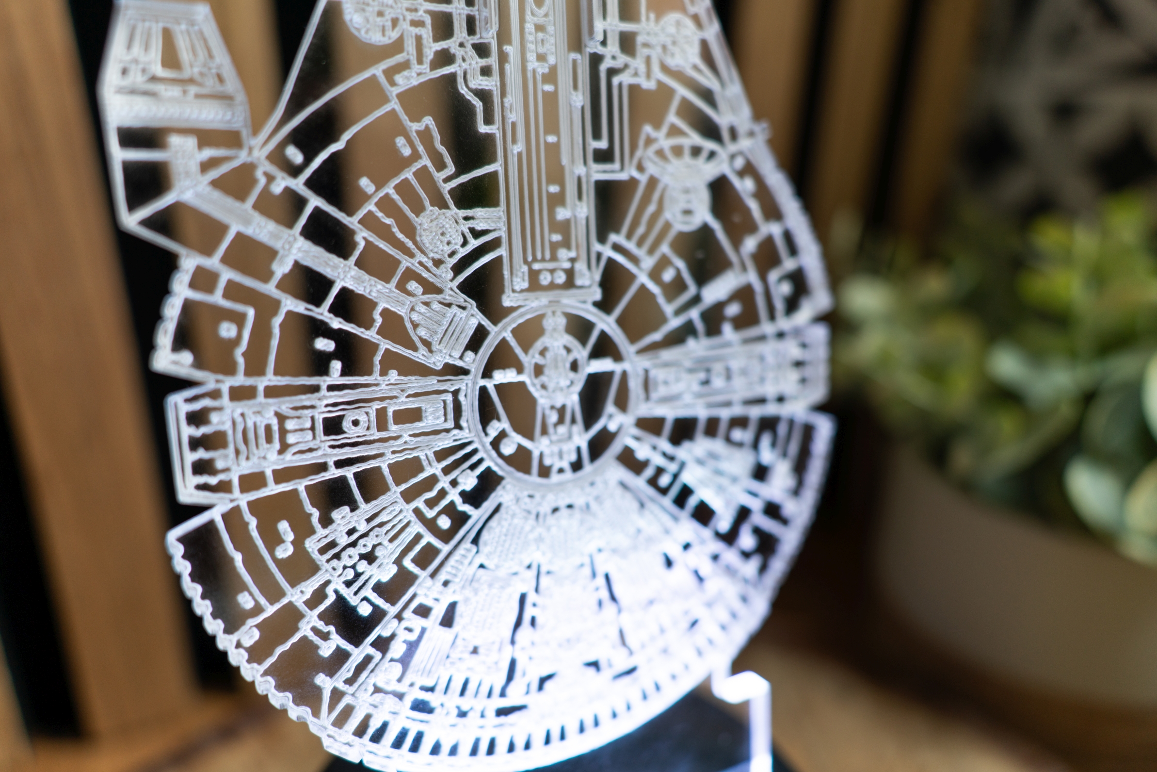 3D iluzivní LED lampa "Galaktický koráb"