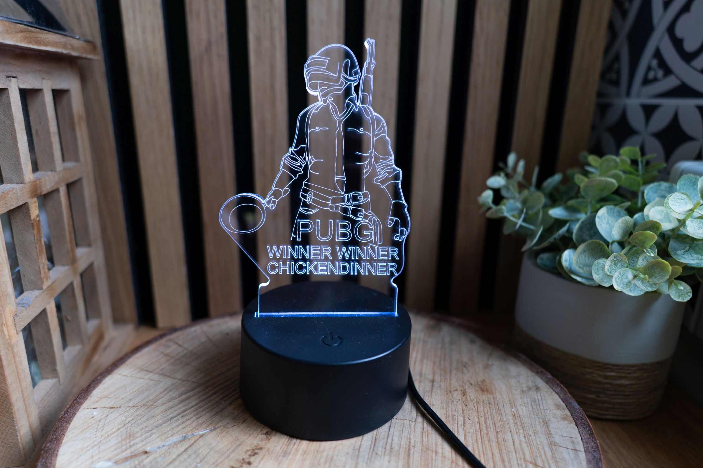 3D iluzivní LED lampa "PUBG Vítěz"