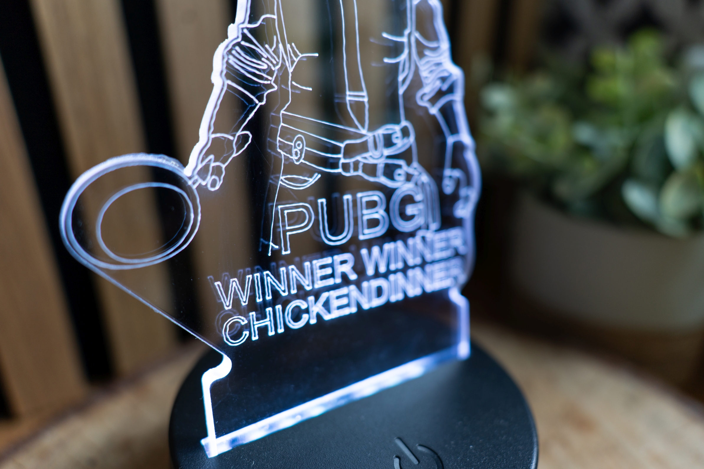 3D iluzivní LED lampa "PUBG Vítěz"
