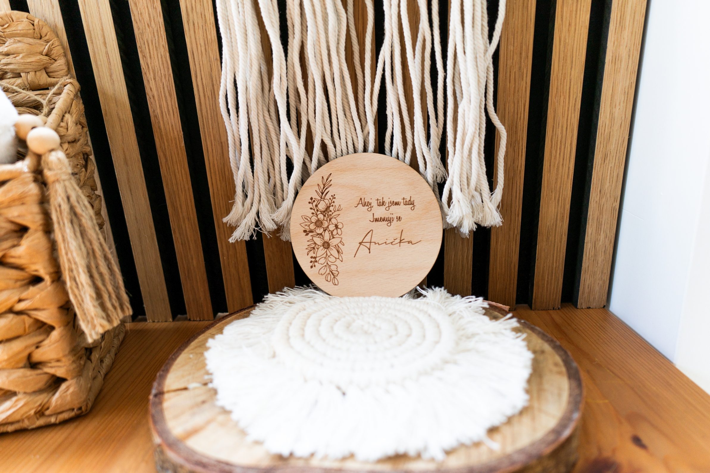 Personalizovaná dekorace "Ahoj, tak jsem tady"