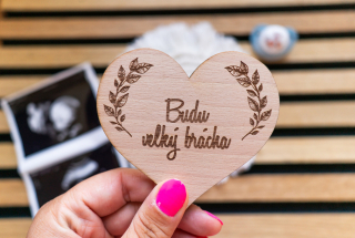 Oznamovací kartička srdce - Budu velký brácha