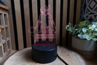 3D iluzivní LED lampa "PUBG Vítěz"